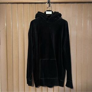 Corduroy Black Striped Soft Express Hoodie Men’s Size Large Long Fit
